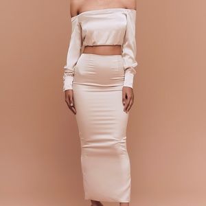 BOSSA Silk Lilac Skirt Set